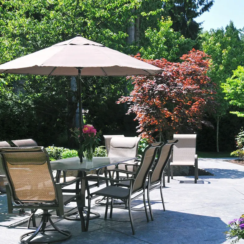 sunny exterior patio table and chairs