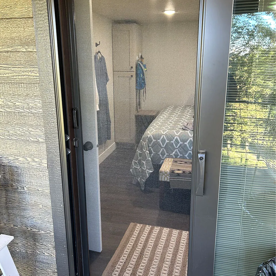 Screen on sliding glass door
