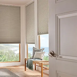 Custom shades in room corner